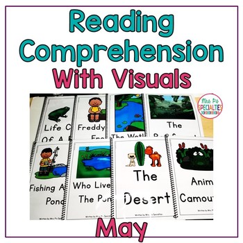Preview of Reading Comprehension Books W/ Pictures & Visual Choices Digital & Print