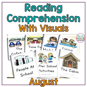 Preview of Reading Comprehension Books With Visual Choices & Multiple Levels - August Set