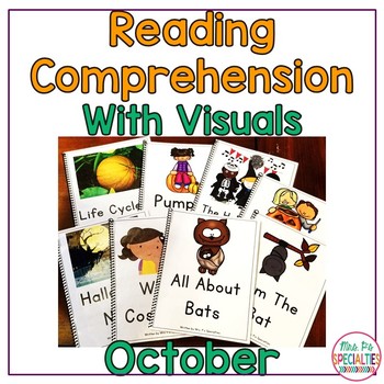 Preview of Reading Comprehension Books With Picture & Visual Choices - October Set