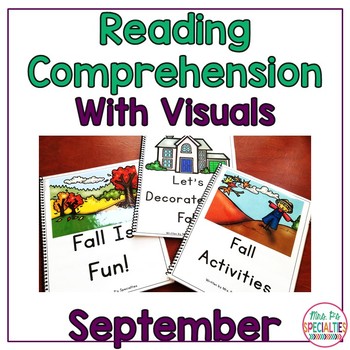 Preview of Reading Comprehension Books With Picture & Visual Choices - September Set