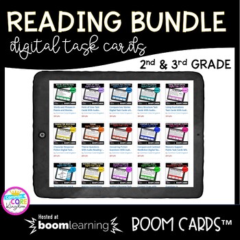 Preview of Reading Comprehension Boom Cards™ Digital Task Cards 2nd & 3rd Grade Bundle