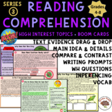 Reading Comprehension Boom Cards, High Interest, Grades 4-