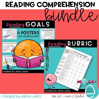 Preview of Reading Comprehension Rubric and Reading Posters Bundle