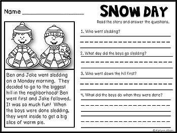 Reading Comprehension Check - Winter Passages by Kaitlynn Albani