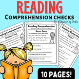 Reading Comprehension Checks NO PREP Beginner Passages Assessment