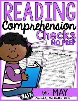 Preview of Reading Comprehension Checks for May (NO PREP)