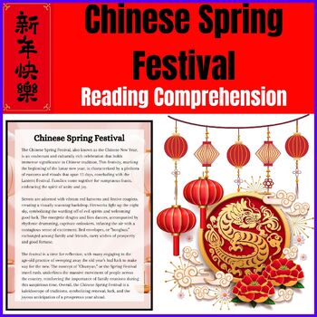 Preview of Reading Comprehension Chinese Spring Festival, Reading Comprehension Worksheet