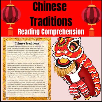 Preview of Reading Comprehension Chinese Traditions, Reading Comprehension Worksheet