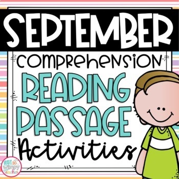 Preview of Reading Comprehension Close Read Passages for September