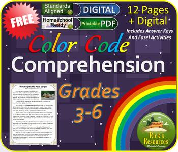 Preview of Science of Reading Comprehension Skills: Color-Coding Text Evidence Grades 3-6