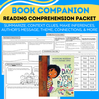 Preview of Reading Comprehension Companion Packet: The Day You Begin