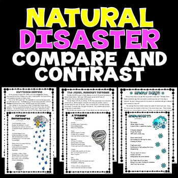 Preview of Reading Comprehension Compare and Contrast: Natural Disasters