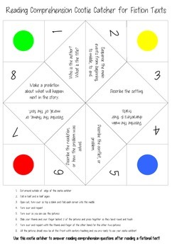 Preview of Reading Comprehension Cootie Catchers FREEBIE!