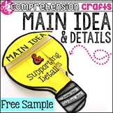Reading Comprehension Craft: Main Idea and Details Activit