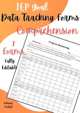 Reading Comprehension Data Tracking  |  IEP Goal Tracking 