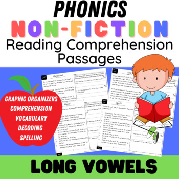 Preview of Nonfiction Reading Comprehension - Long Vowel Phonics Decodable Readers