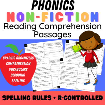 Preview of Nonfiction Reading Comprehension Passages - Decodable Phonics Spelling Rules