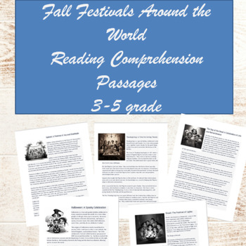 Preview of Reading Comprehension, Fall Festivals, Grades 3-5, Halloween, Day of the Dead,