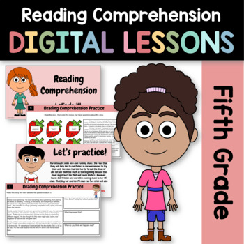 Preview of Reading Comprehension Fiction Stories 5th Grade Google Slides | Reading Review