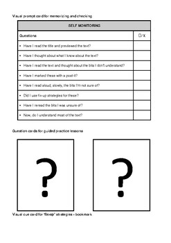 Preview of Reading Comprehension Fix-up and Self Monitoring Strategies (editable resource)