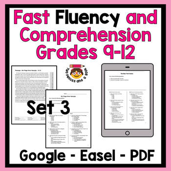 Preview of Reading Comprehension & Fluency Passages for High School