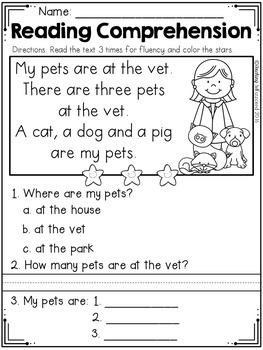 Kindergarten Reading Comprehension (SET 1) by Teaching ...