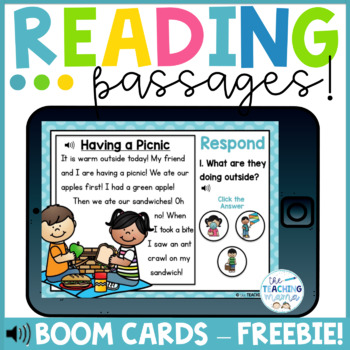 Preview of Reading Comprehension Free Digital Task Cards Distance Learning | Boom Cards™