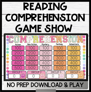 Preview of Reading Comprehension Game Show | ELA Test Prep Reading Review Game