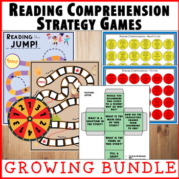 Preview of Reading Comprehension Games | Centers Stations Activities - GROWING Bundle