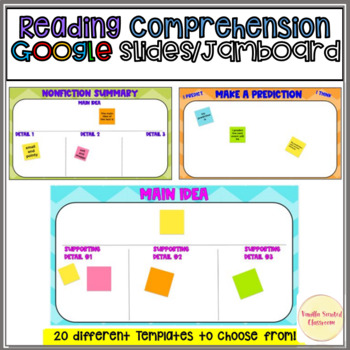 Preview of Reading Comprehension Google Slides Jamboard Digital