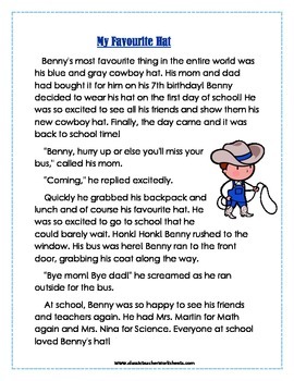 reading comprehension grade 2 2nd grade fictional story