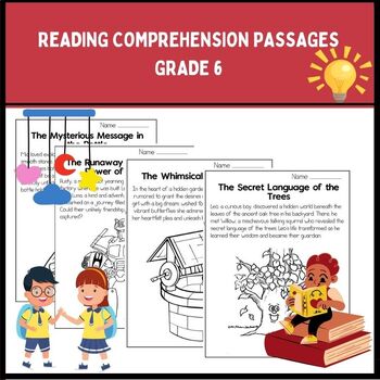 Preview of Reading Comprehension passages  Grades 6