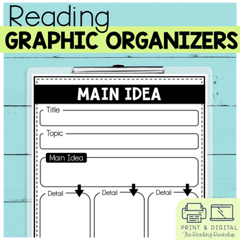 Preview of Nonfiction and Fiction Graphic Organizers for Reading Comprehension Practice