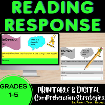 Preview of Reading Comprehension Graphic Organizers | Fiction Nonfiction Digital Printable