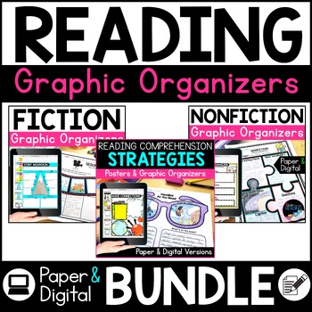 Preview of Reading Comprehension Graphic Organizers Paper and Digital Bundle