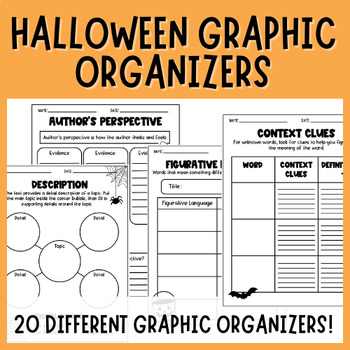 Preview of Reading Comprehension Graphic Organizers for Fiction & Nonfiction | Halloween |