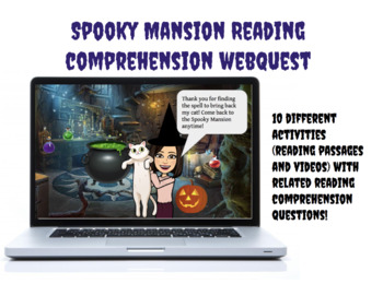 Preview of Reading Comprehension Halloween Webquest