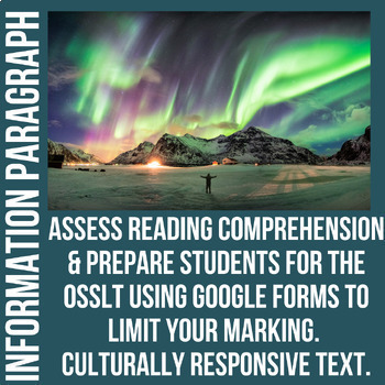 Preview of Reading Comprehension- INFORMATION PARAGRAPH- CANADA- Google Forms 