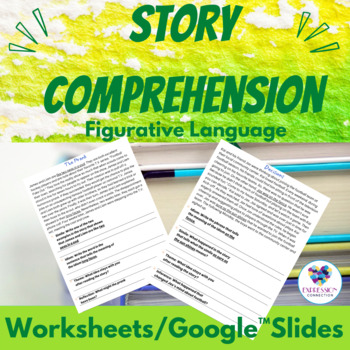 Preview of Reading Comprehension Idioms Similes Worksheets Google™Slides Speech Therapy 