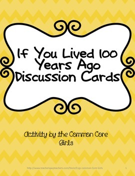 Preview of Reading Comprehension Activity: If You Lived 100 Years Ago