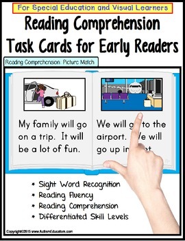 Preview of Special Education Reading Comprehension with Pictures for Autism with Data