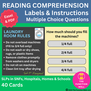 Preview of Reading Comprehension- Labels/Instructions- Life Skills- Adult Cognitive Therapy