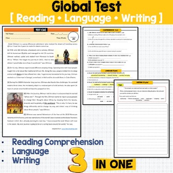 Preview of Reading Comprehension, Language, and Writing ready-made Global test [ Version A]