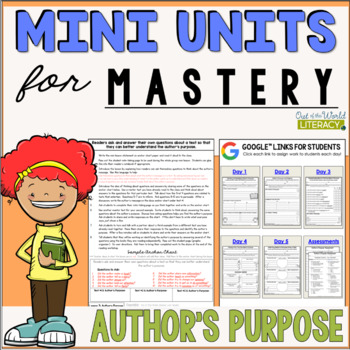 Preview of Reading Comprehension Lesson Plans - Author's Purpose - Digital & Print