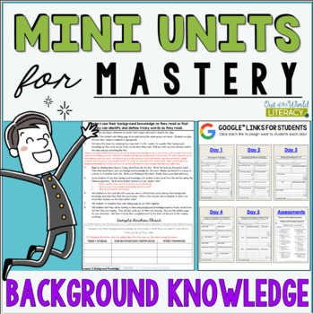 Preview of Reading Comprehension Lesson Plans - Background Knowledge - Digital & Print