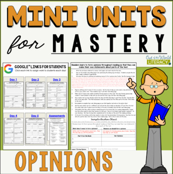 Preview of Reading Comprehension Lesson Plans - Forming Opinions - Digital & Print