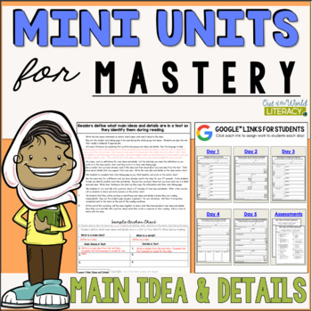 Preview of Reading Comprehension Lesson Plans - Main Idea and Details - Digital & Print