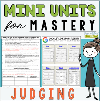 Preview of Reading Comprehension Lesson Plans - Making Judgments - Digital & Print