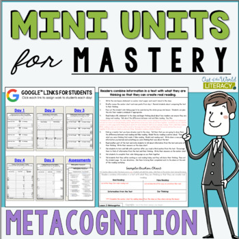 Preview of Reading Comprehension Lesson Plans - Metacognition - Digital & Print