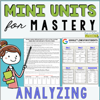 Preview of Reading Comprehension Lesson Plans - Mini Lesson - Analyzing - Digital & Print